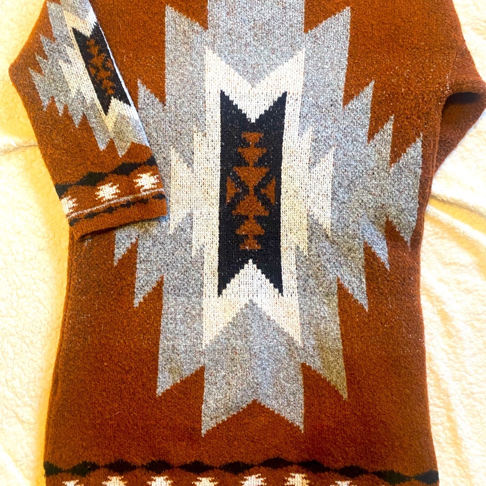 Tribal print cardigan sweater